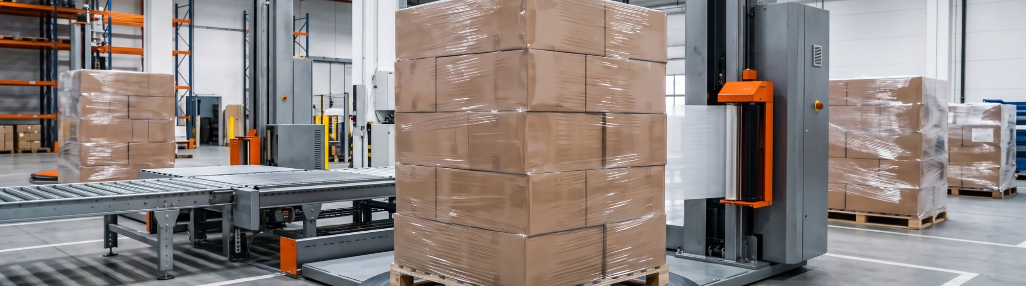 shrink wrapped pallet